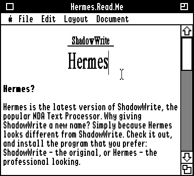 André Horstman's Hermes/ShadowWrite for text viewing & editing