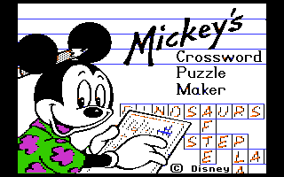 What is the Apple IIGS? gt 8 bit Games on 3 5 quot Disk gt Mickey #39 s Crossword